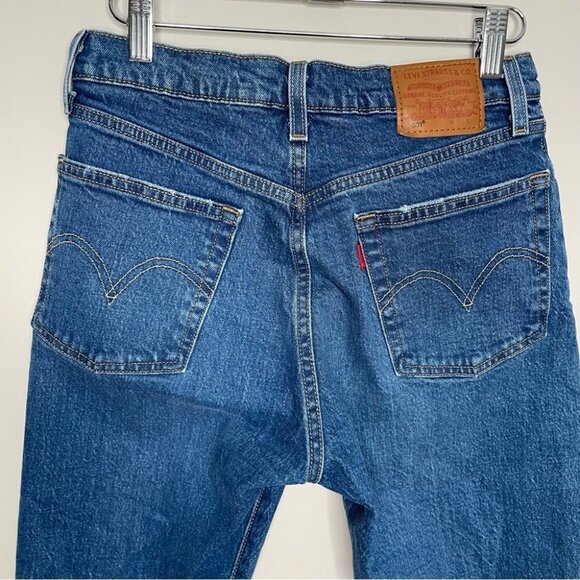 Levi's 501 Classic Jeans Crop Raw Hem Distressed Charleston Fun Blue Size 26 - Picture 9 of 10
